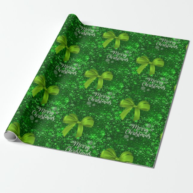 Papel De Presente Feliz Livro de Natal Verde (Desenrolado)