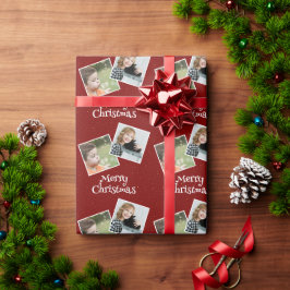Papel De Presente Feliz Natal 2 fotos e estrelas personalizadas
