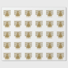 Papel De Presente Feliz Natal Árvore de Natal Dourada