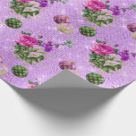 Papel De Presente Feliz Natal Baubles Rosa Dourado Rosa Puro<br><div class="desc">Delicar feriados quic florenceK</div>