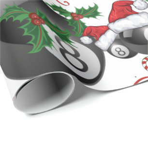 Papel De Presente Feliz Natal Bilhar Oito    Bailes