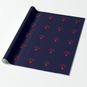 Papel De Presente Feliz Natal Black Rock Blue Clássico Único