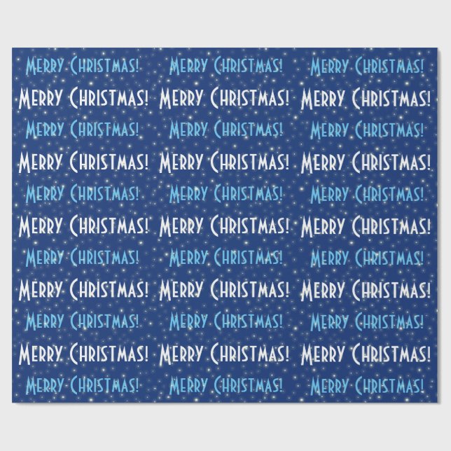Papel De Presente Feliz Natal Blue Stars (Aberto)