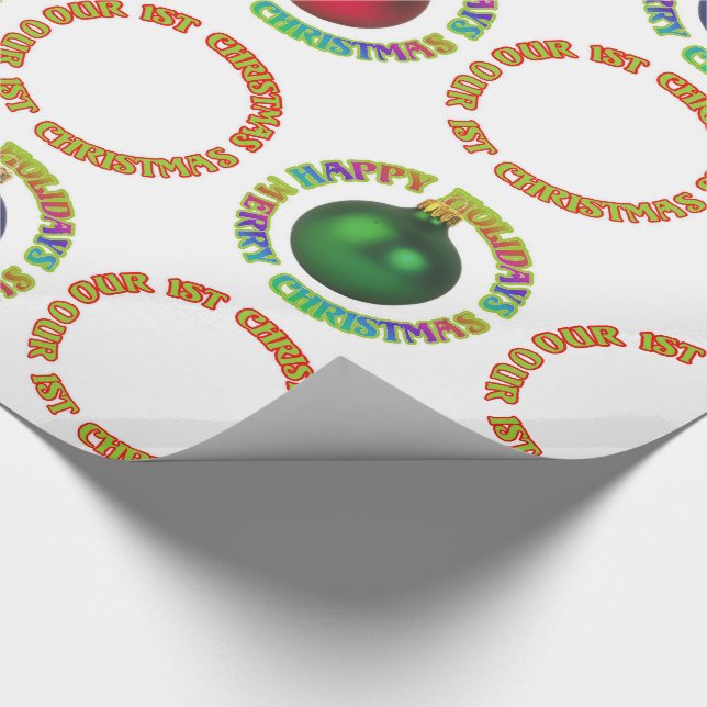 Papel De Presente Feliz Natal Boas Festas Nosso Primeiro Natal (Ponta)