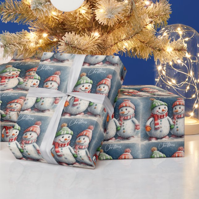 Papel De Presente Feliz Natal - Cachorro de Neve (Feriados)