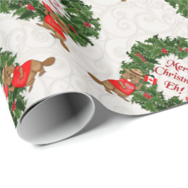 Papel De Presente Feliz Natal Canadiano Eh 2