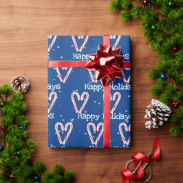 Papel De Presente Feliz Natal - Canis Doces com Flocos de Neve