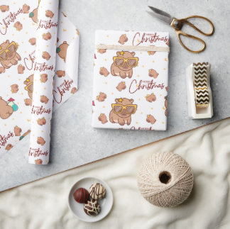 Papel De Presente Feliz Natal Capivara