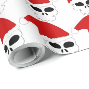 PAPEL DE PRESENTE "FELIZ NATAL" CAVEIRA DO PAPAI NOEL