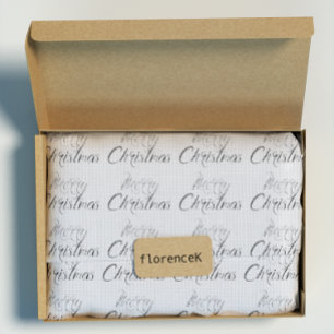 Papel De Presente Feliz Natal Cinza Burlap Linen Cottage