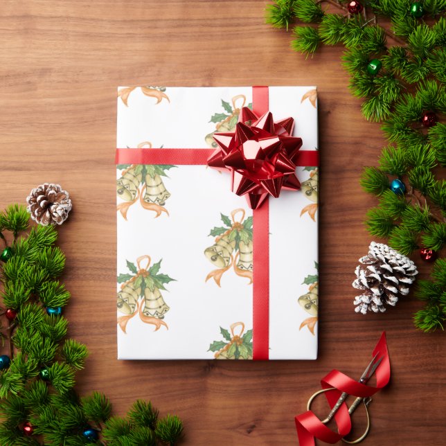 Papel De Presente Feliz Natal Cinza Verde Amarelo Laranja Verde (Presente de Natal)