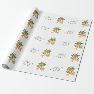 Papel De Presente Feliz Natal Cinza Verde Amarelo Laranja Verde