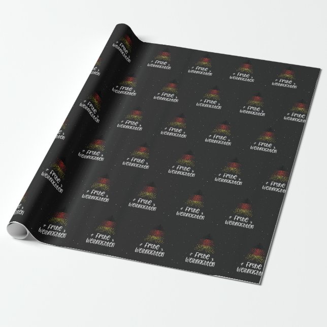 Papel De Presente Feliz Natal com a bandeira alemã (Desenrolado)