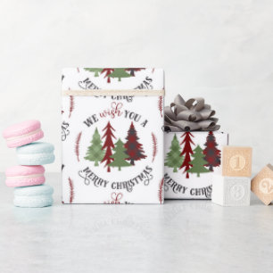 Papel De Presente Feliz Natal com Árvores