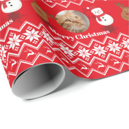 Papel De Presente Feliz Natal com Foto Personalizada 