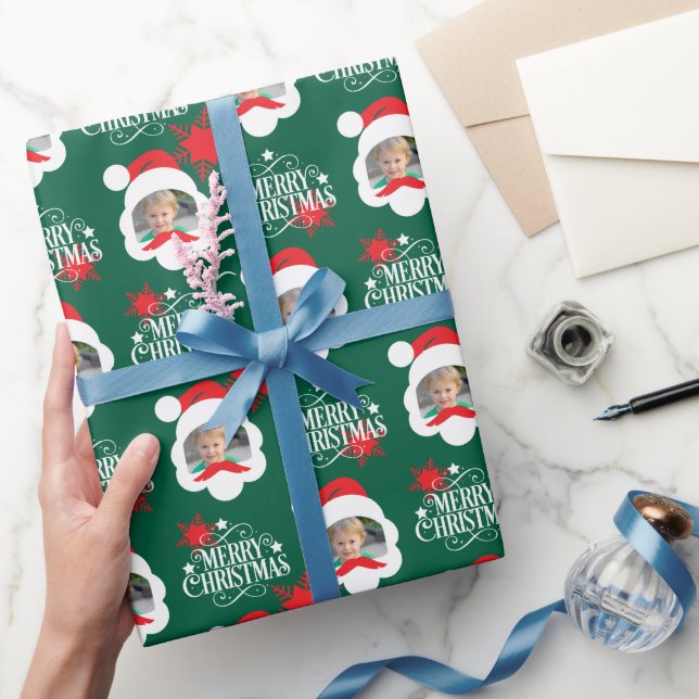 Papel De Presente Feliz Natal com Foto Personalizada  (Presentear)