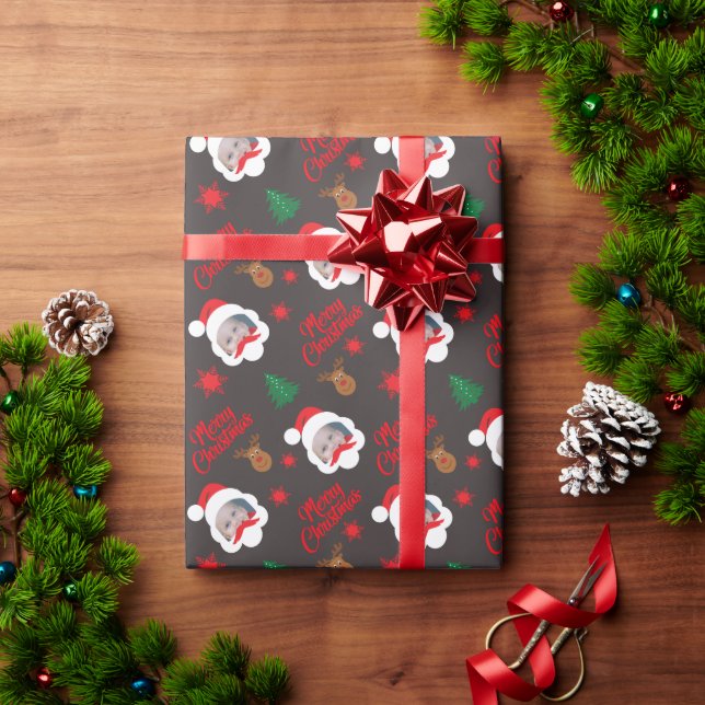 Papel De Presente Feliz Natal com Foto Personalizada  (Presente de Natal)