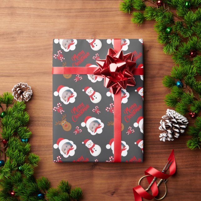 Papel De Presente Feliz Natal com Foto Personalizada  (Presente de Natal)