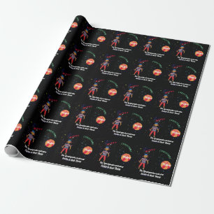 Papel De Presente Feliz Natal com o Cão Pimenta no Espaço