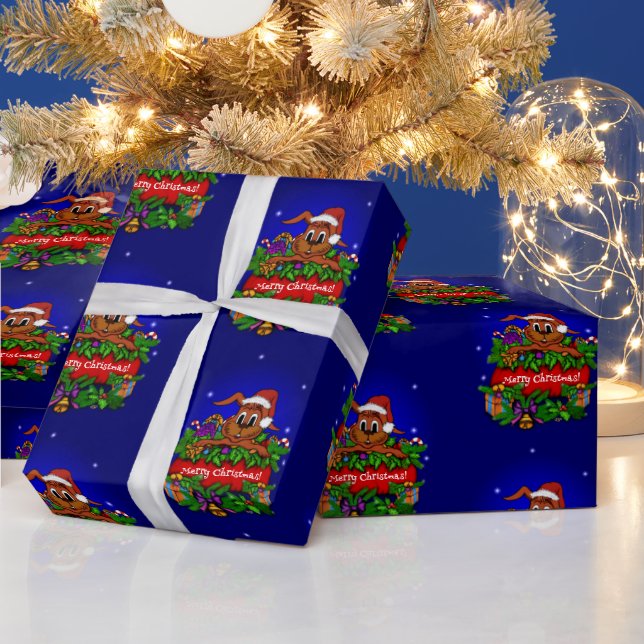 Papel De Presente Feliz Natal com o Rabbit de Natal (Feriados)