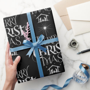 Papel De Presente Feliz Natal Cristão Natividade Chrit Jesus Deus