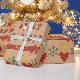 Papel De Presente Feliz Natal Customizado e Aconchegante em ASL