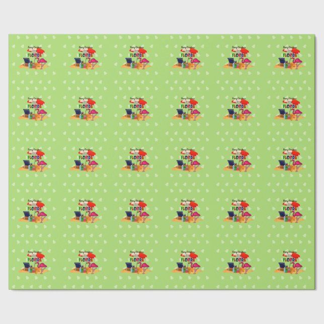 Papel De Presente Feliz Natal da Flórida (Barra)