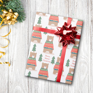 Papel De Presente Feliz Natal de Beary Nórdica