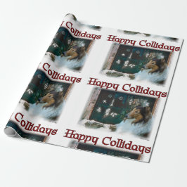 Papel De Presente Feliz Natal de Collie Rough