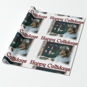 Papel De Presente Feliz Natal de Collie Rough