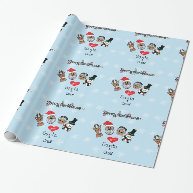 Papel De Presente Feliz Natal de Papais noeis e Amigos (Desenrolado)