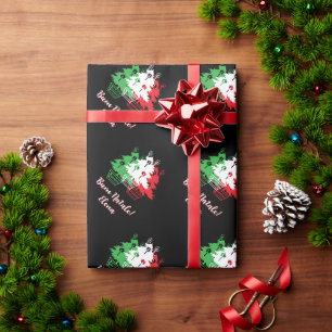 Papel De Presente Feliz Natal design de árvore de Natal italiana per
