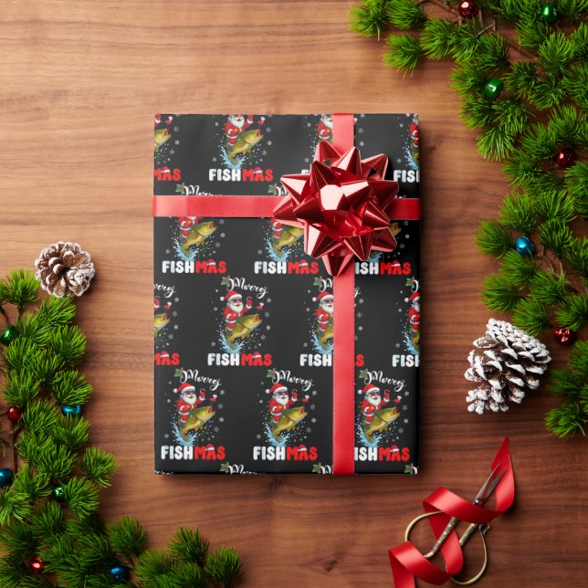 Papel de Presente Feliz Natal dos Peixes, Natal de (Presente de Natal)
