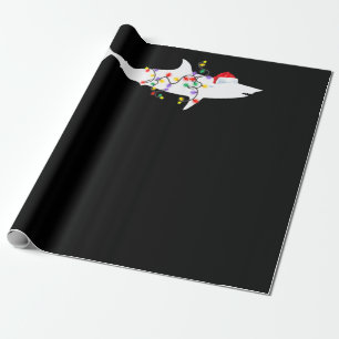 Papel De Presente Feliz Natal dos Tubarões Noel Hat Presente no Nat