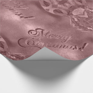 Papel De Presente Feliz Natal Elegante Roteiro Vermelho Cobre