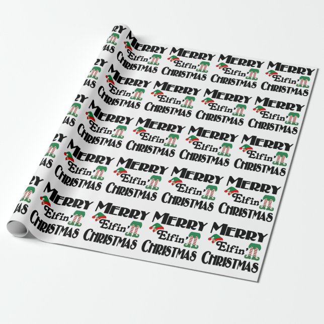 Papel De Presente Feliz Natal Elfin' (Desenrolado)