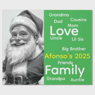 Papel De Presente Feliz Natal Embrulhando Amor Familiar Papai Noel