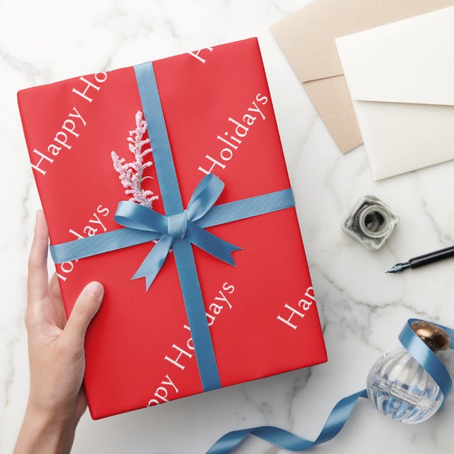 Papel De Presente Feliz Natal Embrulho Vermelho (Presentear)