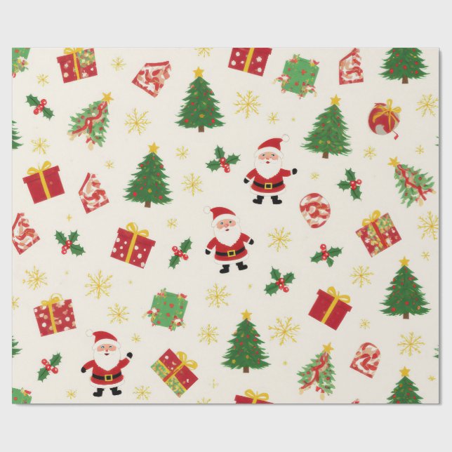 Papel De Presente Feliz Natal Encantador (Aberto)