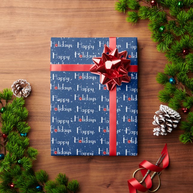 Papel De Presente Feliz Natal Enfeites Vermelhos   (Presente de Natal)