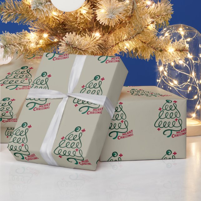 Papel De Presente Feliz Natal Estetoscópio CNA Profissional Médico (Feriados)