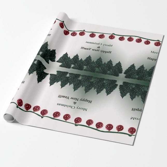 Papel De Presente Feliz Natal, Feliz Ano Novo (Desenrolado)