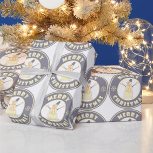 Papel De Presente Feliz Natal Feliz Snowman famoso estilo de café