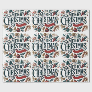 Papel De Presente Feliz Natal Festivo e Colorido