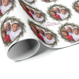 Papel De Presente Feliz Natal Foto do Natal Wreath Natal