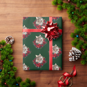 Papel De Presente Feliz Natal Gato Maine Coon
