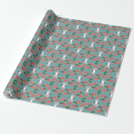 Papel De Presente Feliz Natal Giftwrap, Holly, Ho, ho, ho