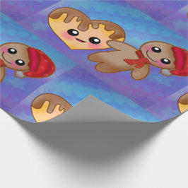 Papel De Presente Feliz Natal Ginger Breadman Heart Cookie