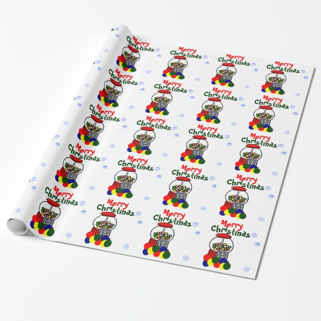Papel De Presente Feliz Natal Gumballs (Desenrolado)