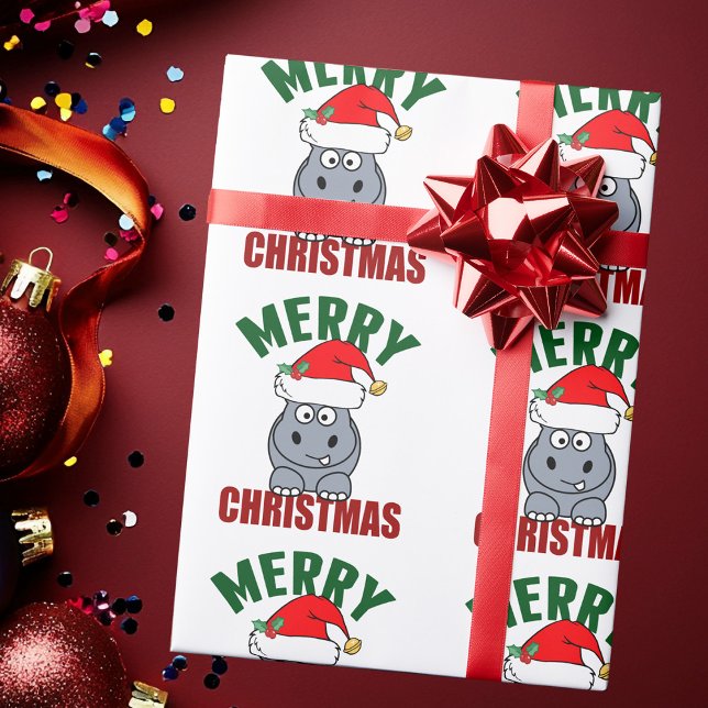 Papel De Presente Feliz Natal Hippo - Feriado Fúnebre (Criador carregado)